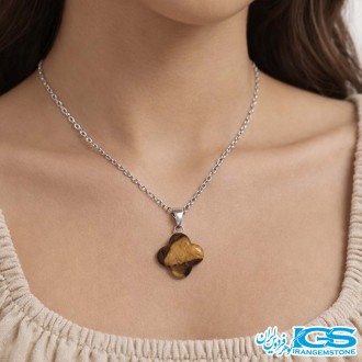 گردنبند چشم ببر طرح ونکیلیف شبدری بدون زنجیر