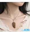 گردنبند سنگ چشم ببر طرح بال (بدون زنجیر)