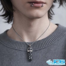 گردنبند منشور سنگ ابسیدیان دونه برفی بدون زنجیر