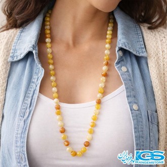 گردنبند عقیق زرد شرف الشمس بدون زنجیر