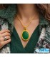 گردنبند عقیق سبز مکرومه بافی