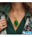 گردنبند عقیق سبز مکرومه بافی