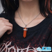 گردنبند منشور سنگ جاسپر بدون زنجیر