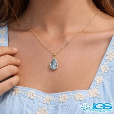 گردنبند سنگ راف کریستال کوارتز آبی