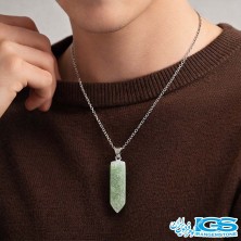 گردنبند منشور سنگ آونتورین بدون بند