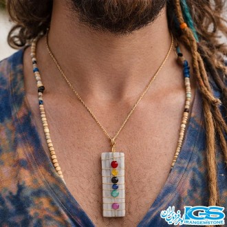 گردنبند سنگ سلنیت هفت چاکرا