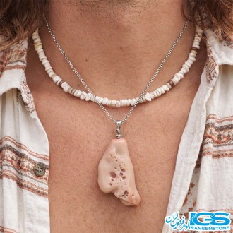 گردنبند مرجان صورتی بدون زنجیر