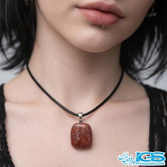 آویز داملر سنگ جاسپر قرمز