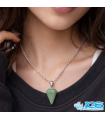 گردنبند منشور شاقول آونتورین سبز - با زنجیر استیل