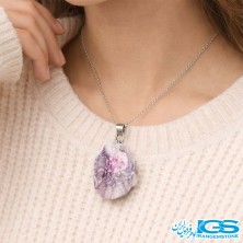 گردنبندسنگ  یاقوت سرخ راف بدون زنجیر