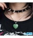 گردنبند سنگ آونتورین قلب سبز با زنجیر استیل