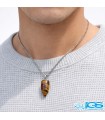 گردنبند سنگ چشم ببر شاقول کوتاه با زنجیر