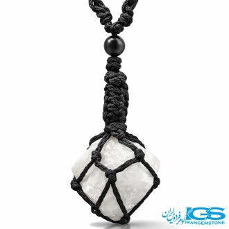 گردنبند آکوامارین راف مکرومه بافی