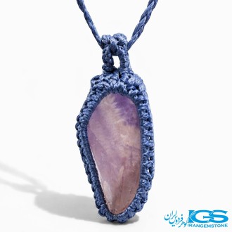 گردنبند سنگ آمیتیست مکرومه بافی