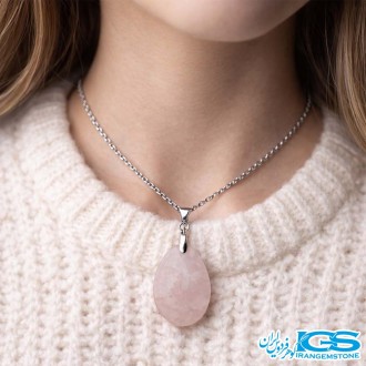 گردنبند رزکوارتز بدون زنجیر