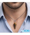 گردنبند  پاندول سنگ چشم ببر بدون زنجیر