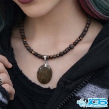 گردنبند سنگ چشم ببر و جاسپر