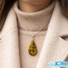 گردنبند لابرادوریت با زنجیر استیل