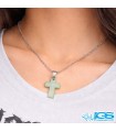 گردنبند آونتورین سبز اصل طرح صلیب | سنگ شانس و انرژی مثبت