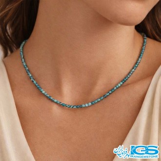 گردنبند سنگ توپاز آبی جواهری