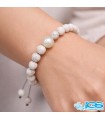 دستبند سنگ هولیت طرح مروارید مکرومه بافی