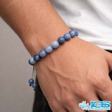 دستبند عقیق آبی انجلیت مکرومه بافی