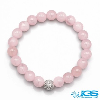 دستبند رزکوارتز طرح سواراسکی نقره ای کشی