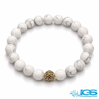 دستبند سنگ هولیت طرح سواروسکی طلایی مشکی کشی