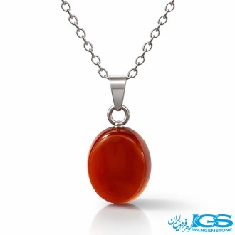 گردنبند عقیق کارنلین نارنجی اصل (بدون زنجیر) | انرژی‌بخش