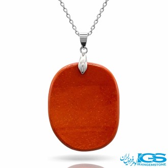 گردنبند جاسپر با زنجیر استیل