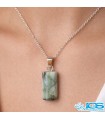 گردنبند سنگ زمرد هند با زنجیر استیل