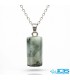 گردنبند سنگ زمرد هند با زنجیر استیل