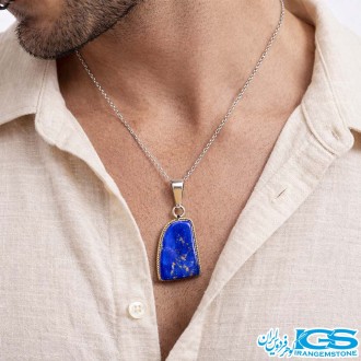 گردنبند لاجورد اصل بدون زنجیر | سنگی آرامش‌بخش