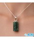 گردنبند سنگ زمرد هند با زنجیر استیل