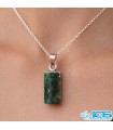 گردنبند سنگ زمرد هند با زنجیر استیل