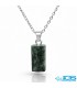 گردنبند سنگ زمرد هند با زنجیر استیل