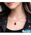 گردنبند عقیق سرخ کارنلین اصل یمن (بازنجیر استیل) | انرژی‌بخش