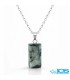 گردنبند سنگ زمرد هند با زنجیر استیل