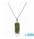 گردنبند سنگ زمرد هند با زنجیر استیل