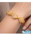 دستبند سنگ رزکوارتز مکرومه بافی