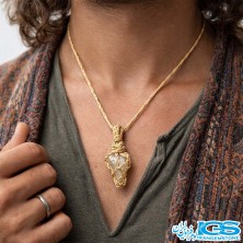 گردنبند سیترین راف مکرومه بافی