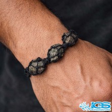 دستبند سنگ مگنتیت راف مکرومه بافی