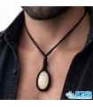 گردنبند کلسیت طلایی  مکرومه بافی