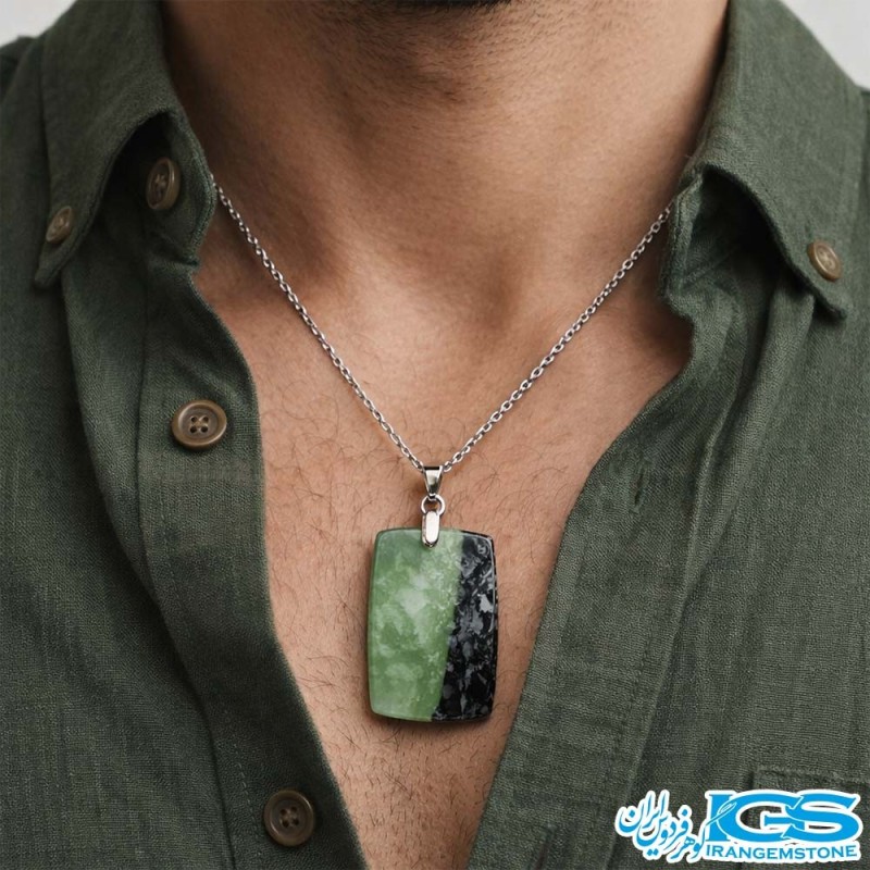 گردنبند یشم سبز بدون زنجیر