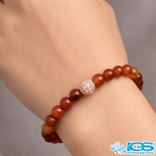 دستبند کارنلین طرح سوفاروسکی مکرومه بافی