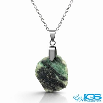 گردنبند زمرد راف اصل هند (بازنجیر استیل)