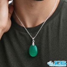 گردنبند عقیق سبز بدون زنجیر