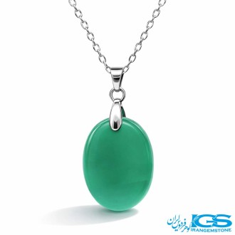 گردنبند عقیق سبز بدون زنجیر