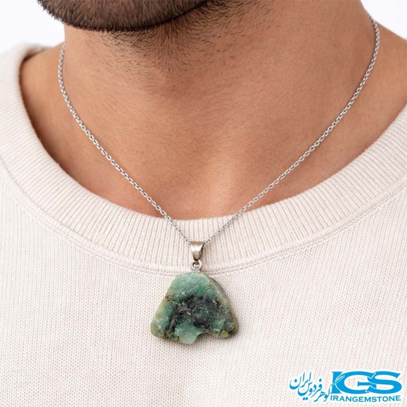 گردنبند زمرد راف اصل هند (بدون زنجیر استیل)