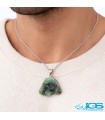 گردنبند زمرد راف اصل هند (بازنجیر استیل)